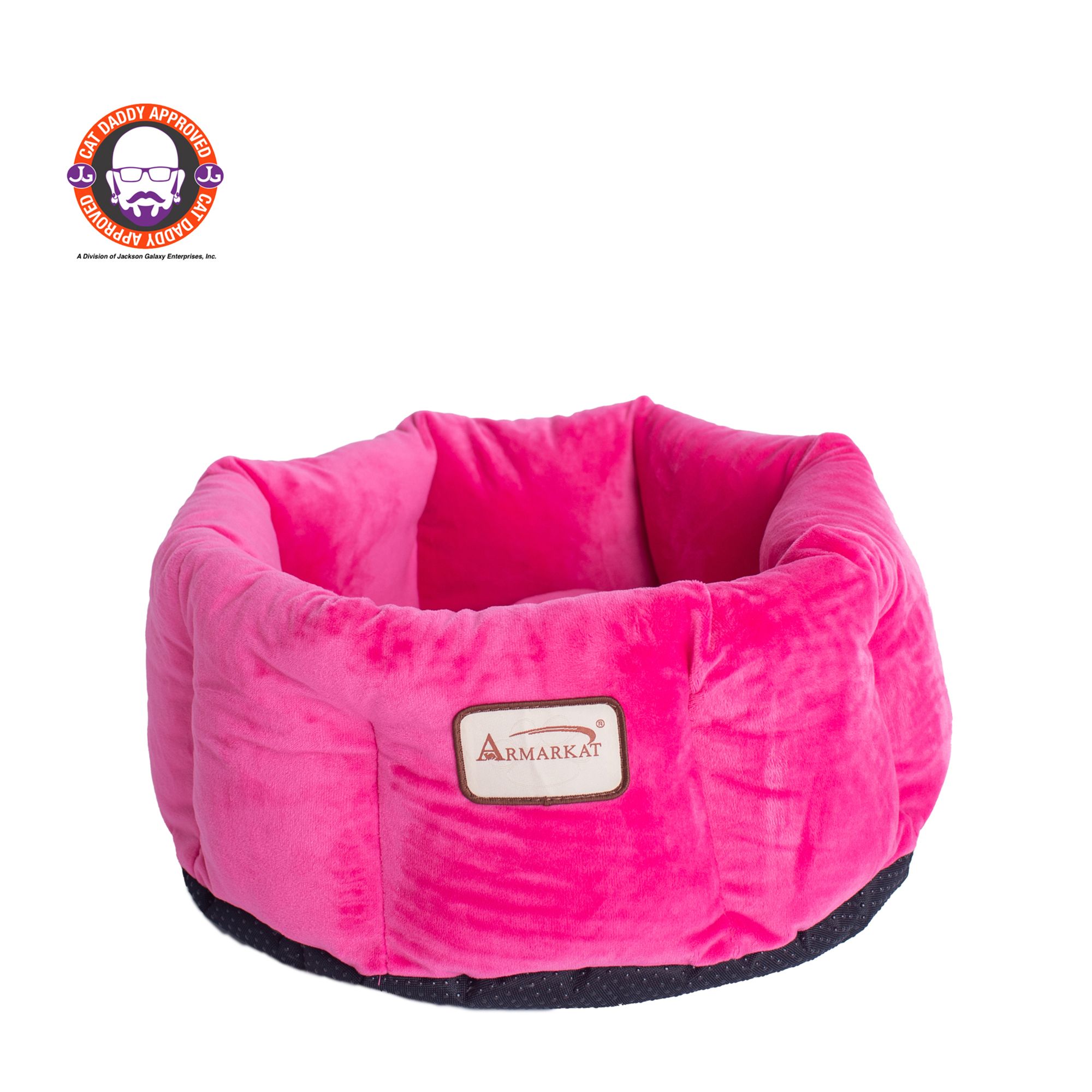 Armarkat Hot Pink Luxe Velvet Cozy Cuddler Cat Bed
