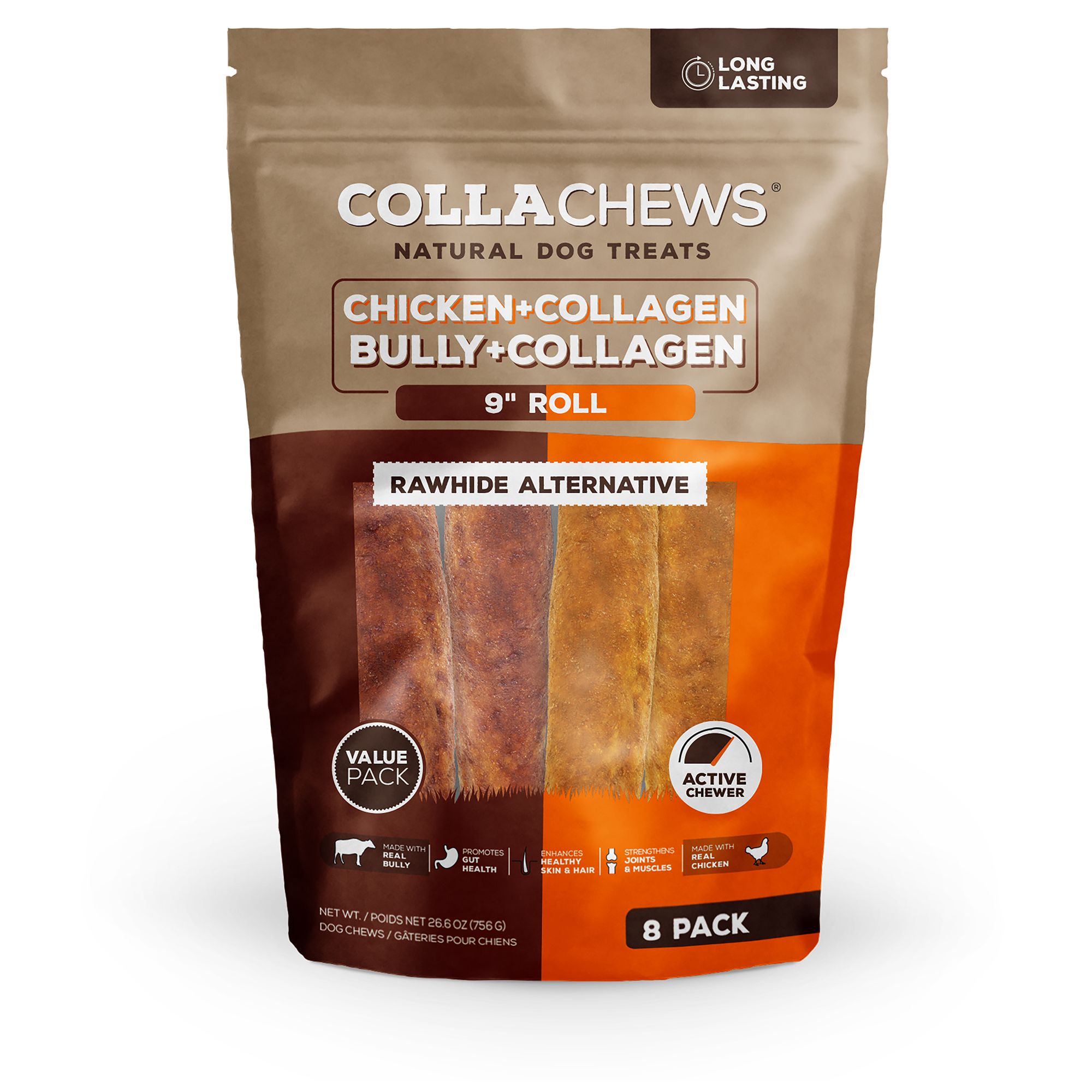 Collachews 9" Collagen Roll Variety Pack 8 CT 26.6 OZ