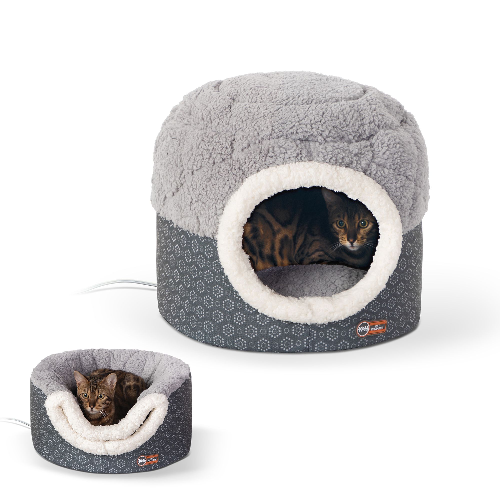 K&H Thermo-Pet Nest Electric Heated Cat Bed Gray 18"