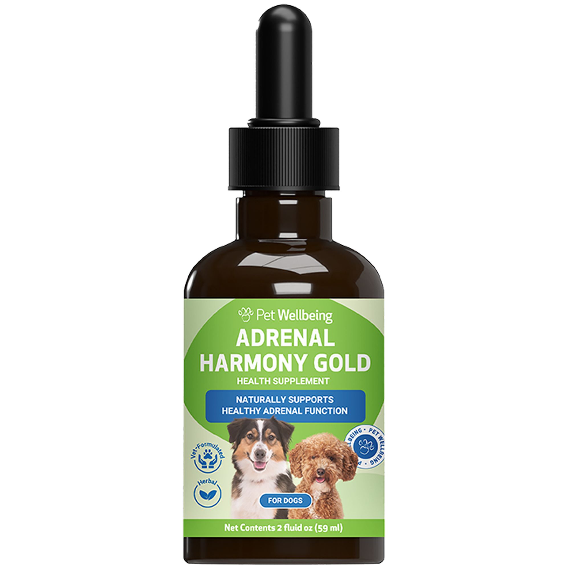 Pet Wellbeing Adrenal Harmony GOLD Liquid Hormonal Dog & Cat Supplement