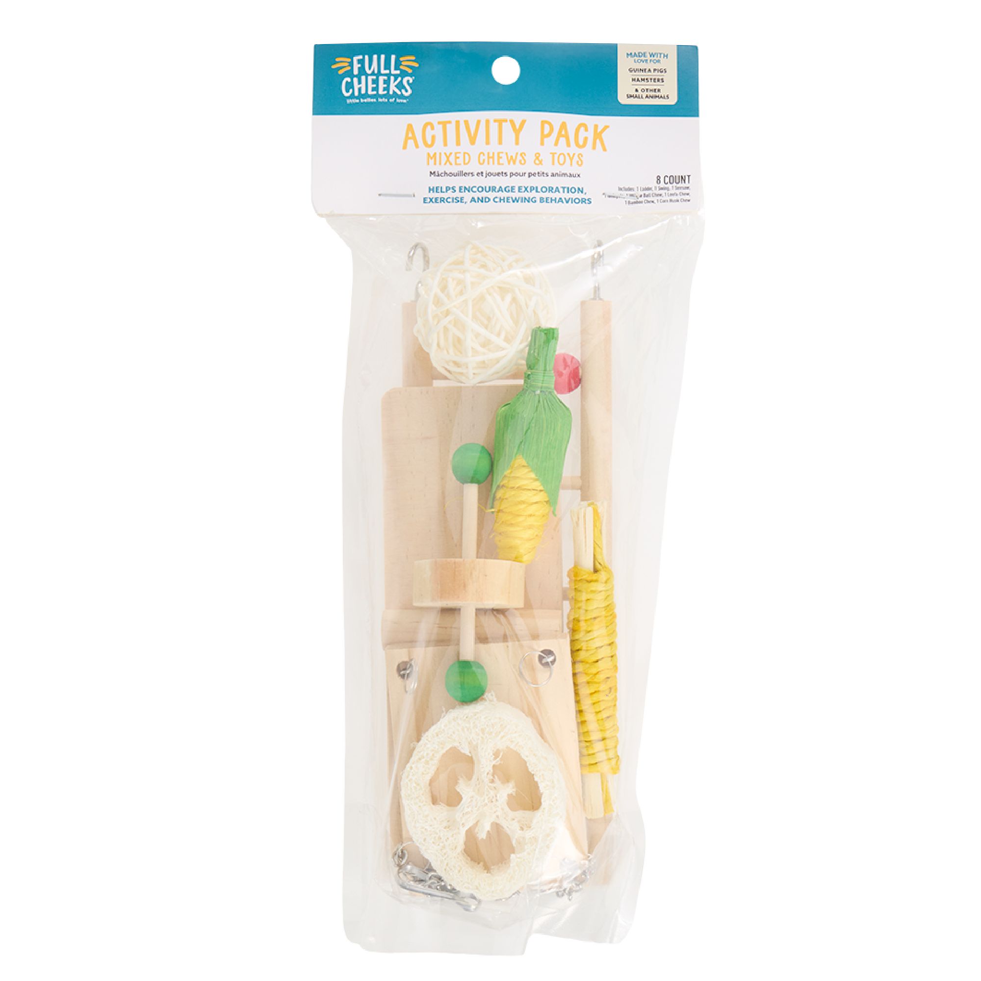 Full Cheeks™ Exercise Pack of Mixed Chews and Toys For Small Pets
