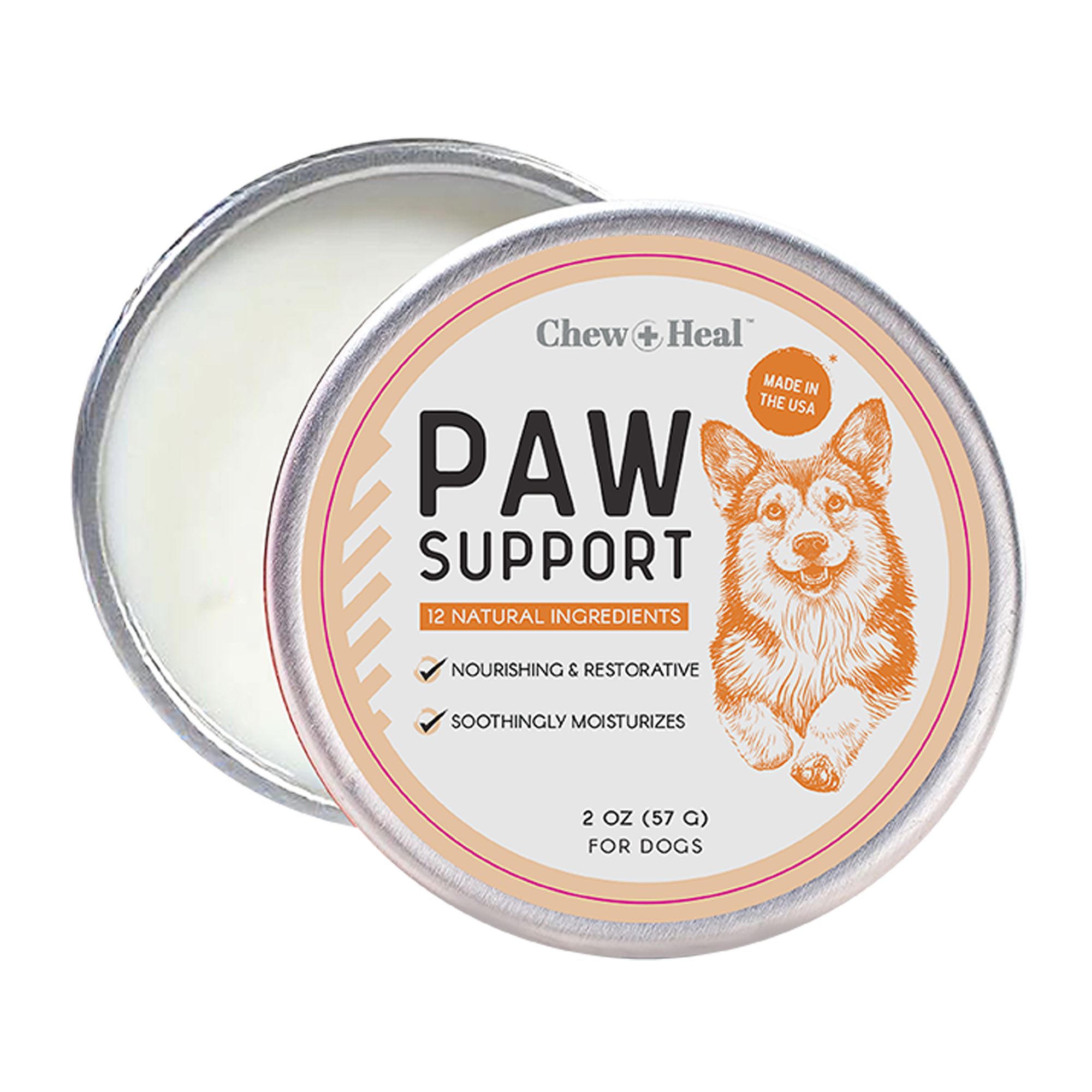 Chew + Heal Soothing Paw Support Paw Balm for Dogs