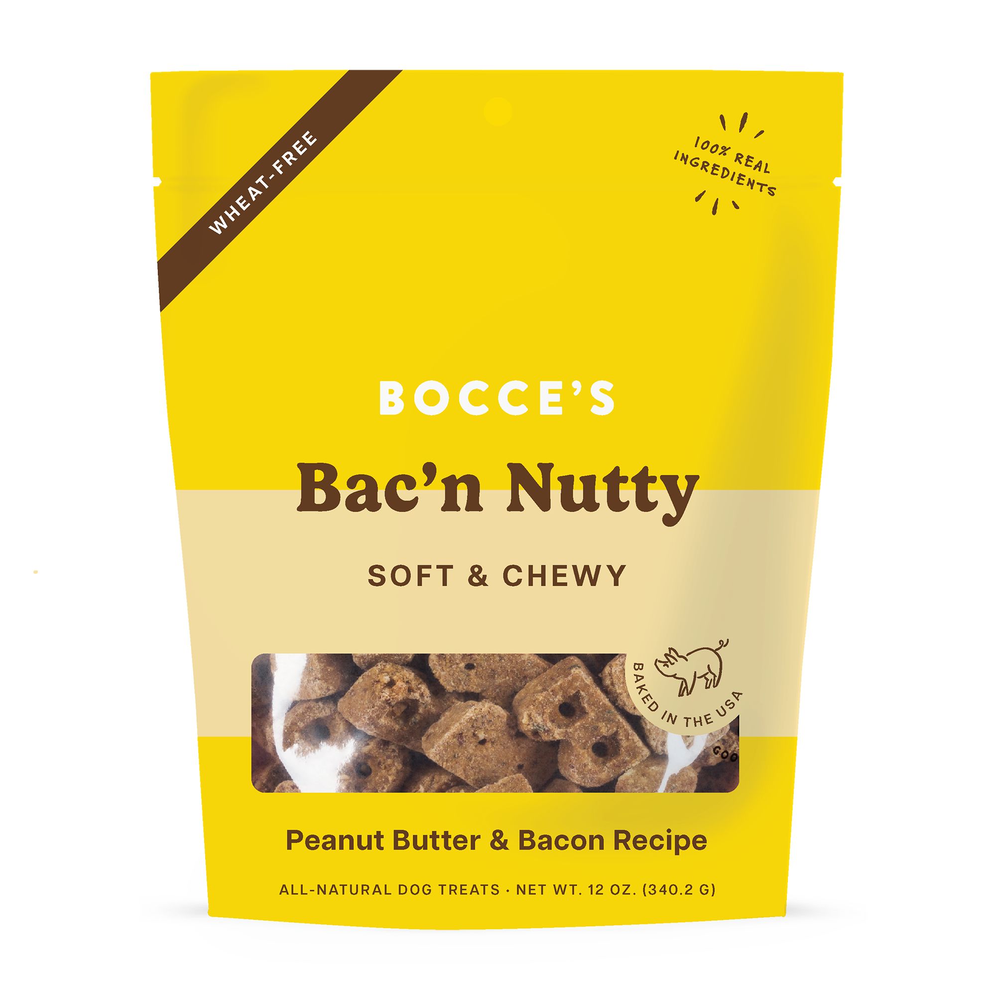 Bocce's Bakery Bac'n Nutty Dog Treats - Peanut Butter & Bacon