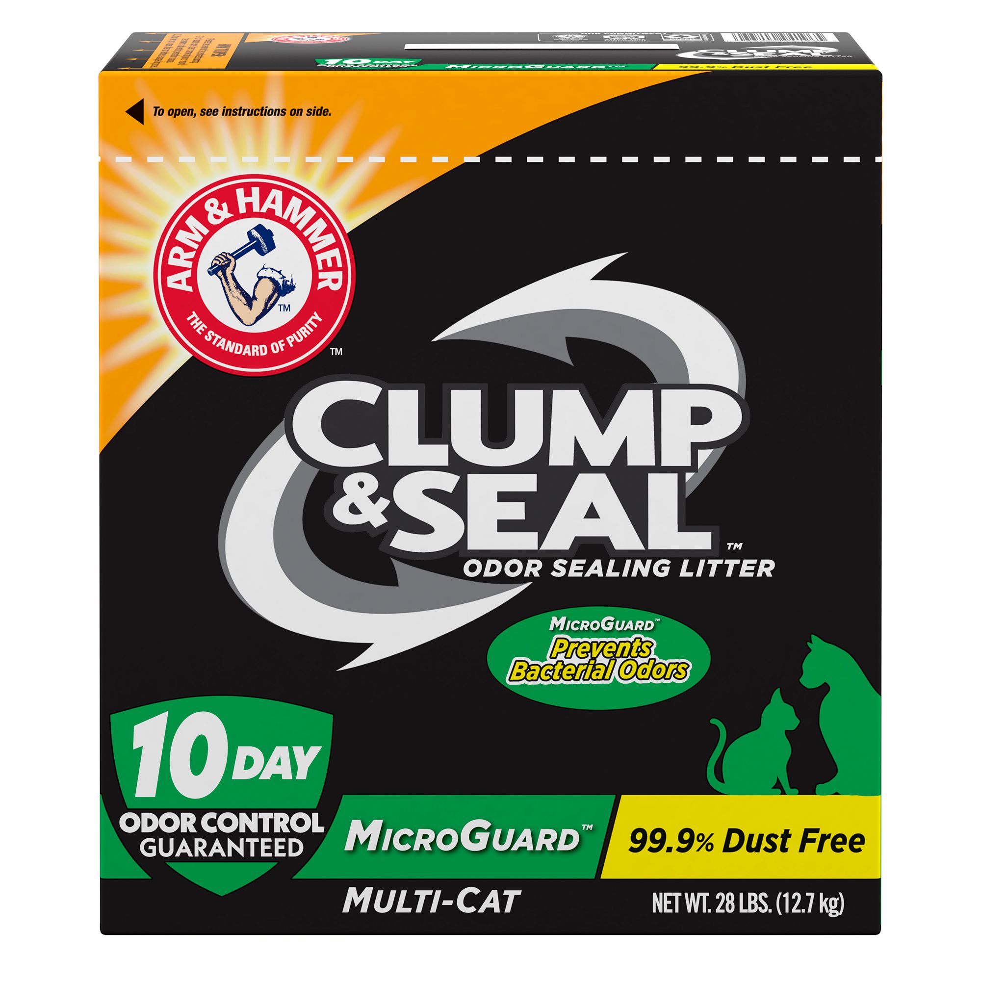 Arm & Hammer™ Clump & Seal Microguard Clumping Multi-Cat Clay Cat Litter - Low Dust