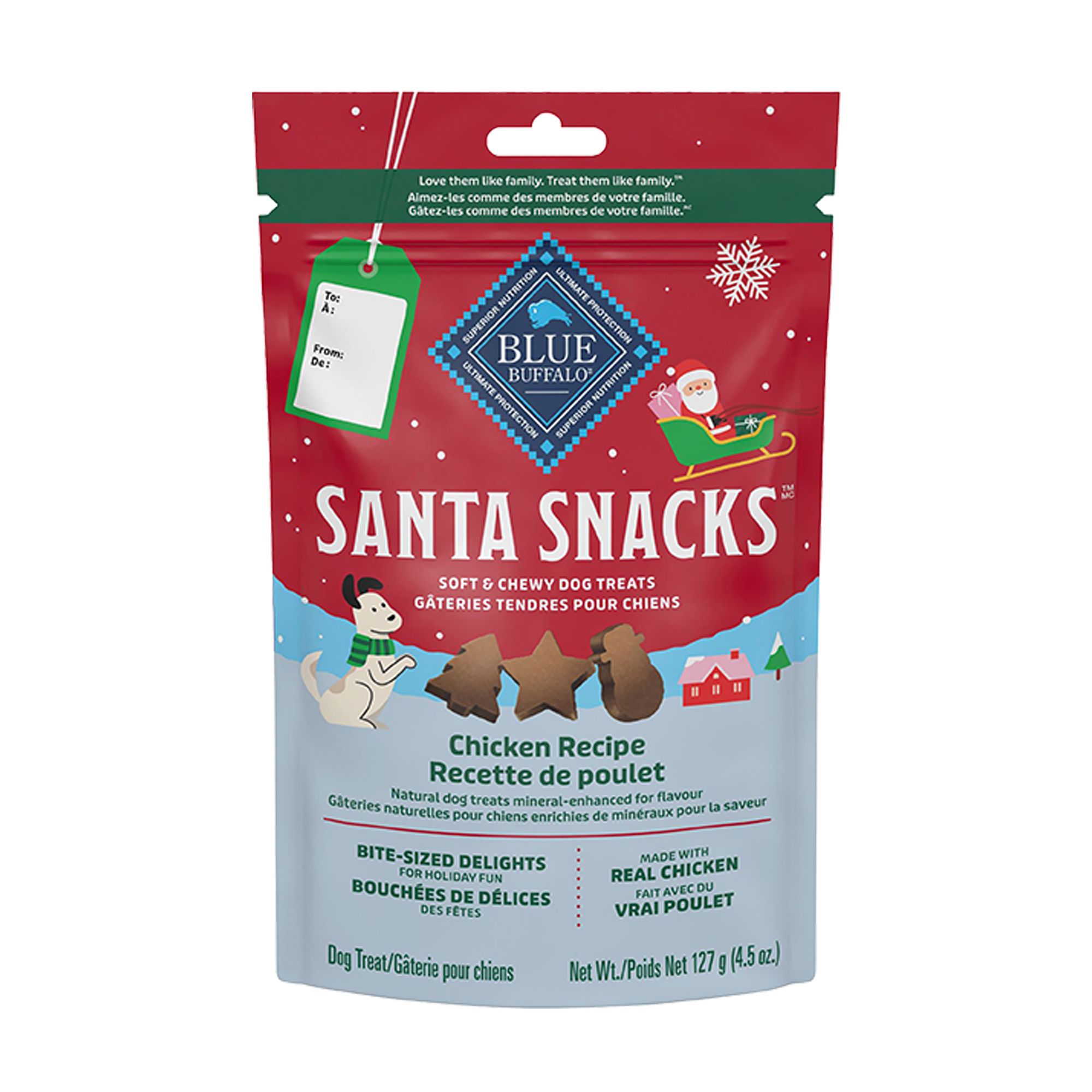Blue Buffalo Santa Chicken Soft and Chewy Dog Treats 4.5 OZ