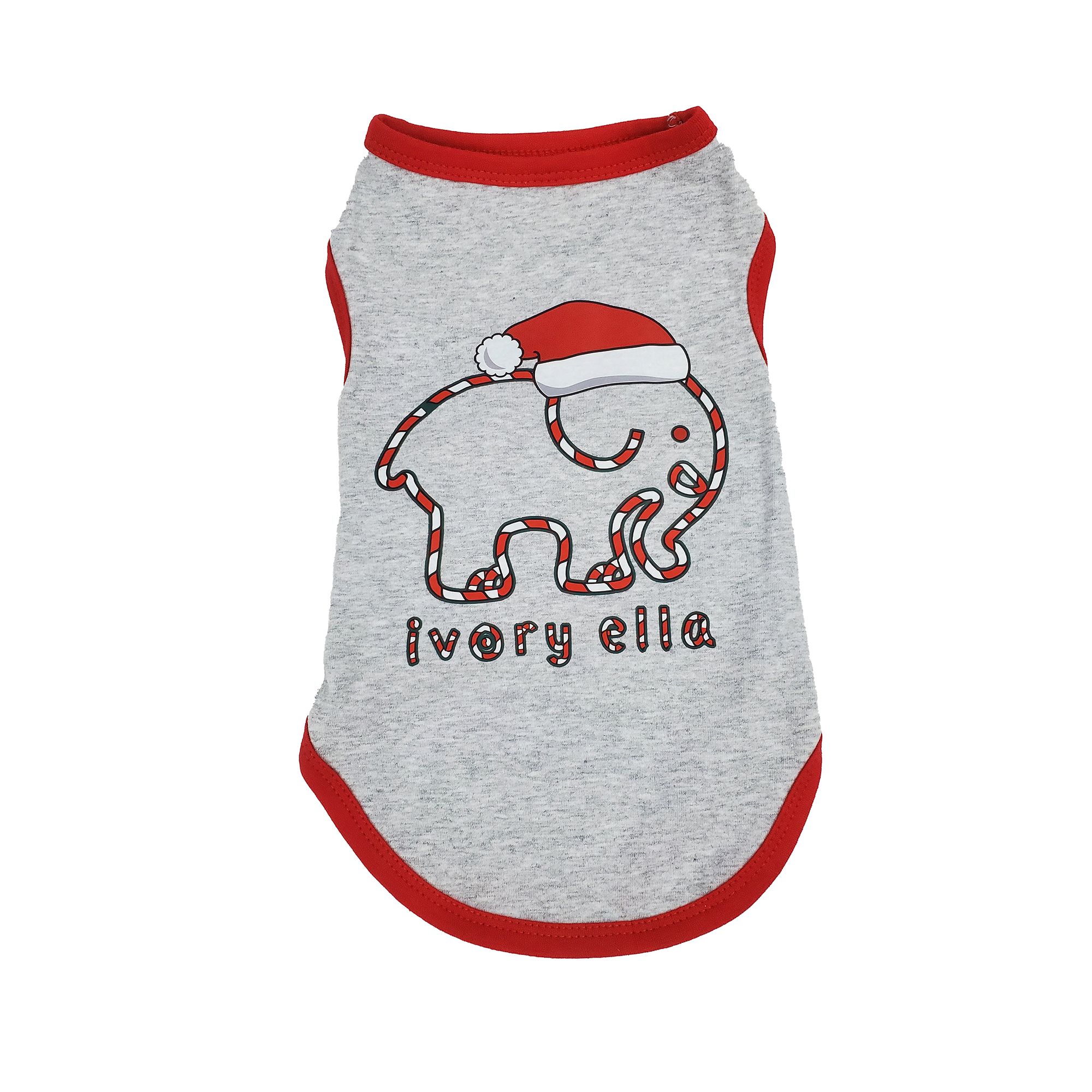 Hip Doggie Ivory Ella Holiday Santa Dog Tee