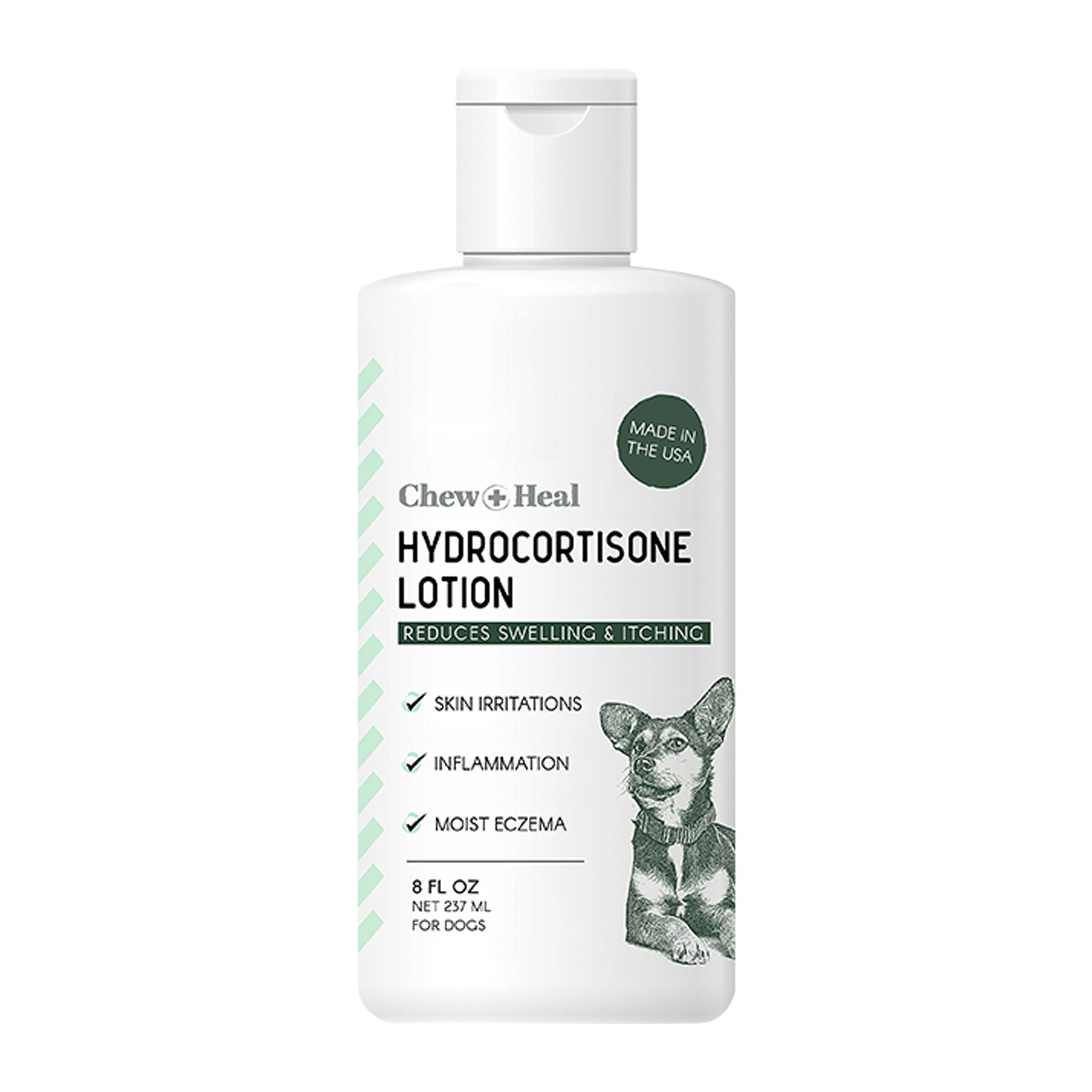 Chew + Heal Hydrocortisone Skin Lotion Anti-Itch First Aid Essential for Dogs