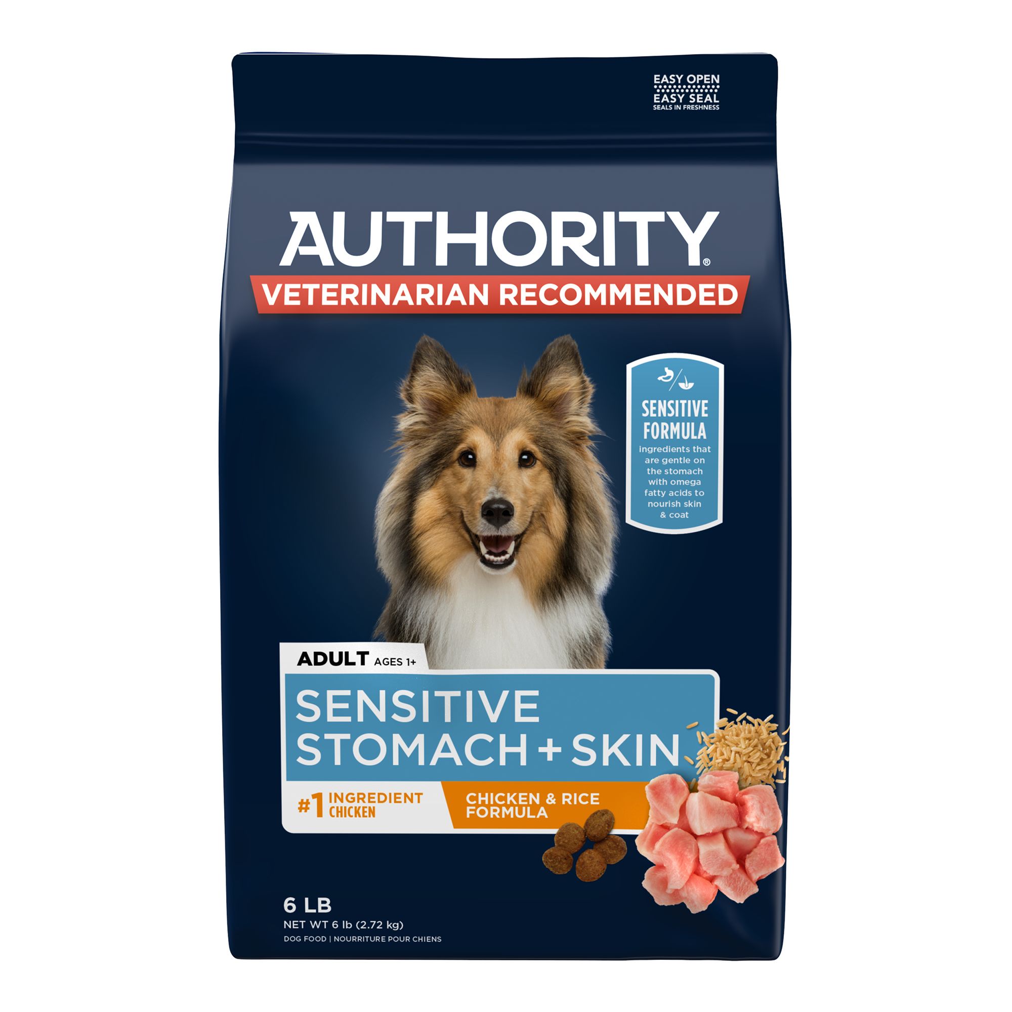 Authority Sensitive Stomach & Skin Adult Dry Dog Food - Chicken & Rice