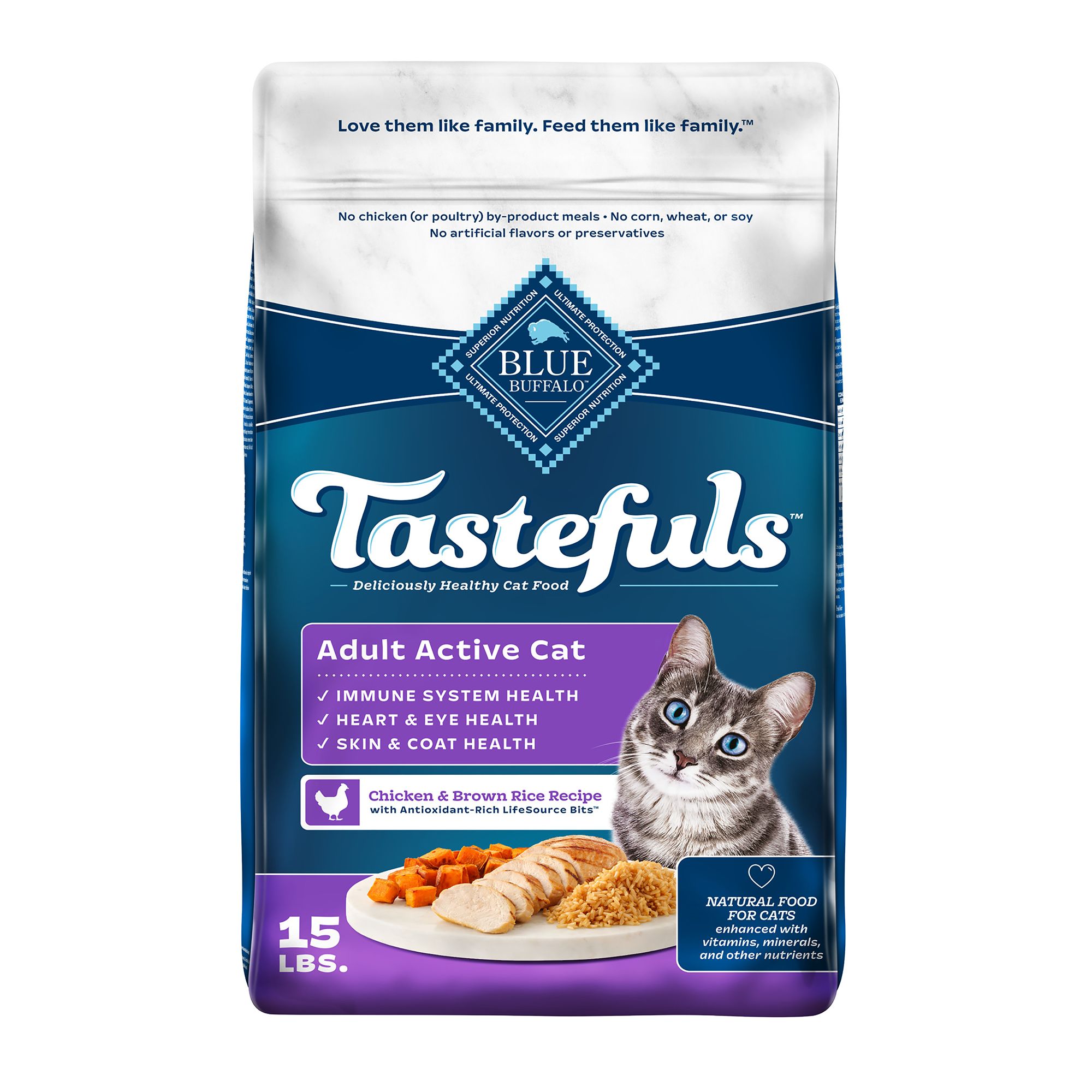 Blue Buffalo Tastefuls Adult Active Cat Dry Food - Natural, Chicken & Brown Rice