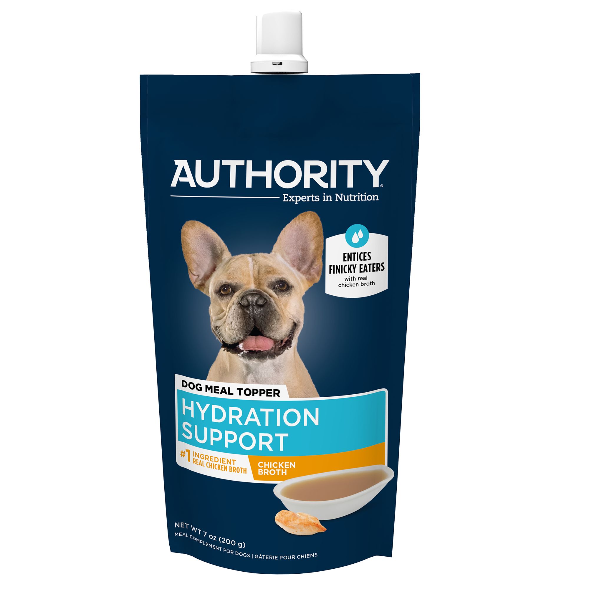 Authority Hydration Support Adult Dog Meal Topper - Chicken Broth, 7 oz