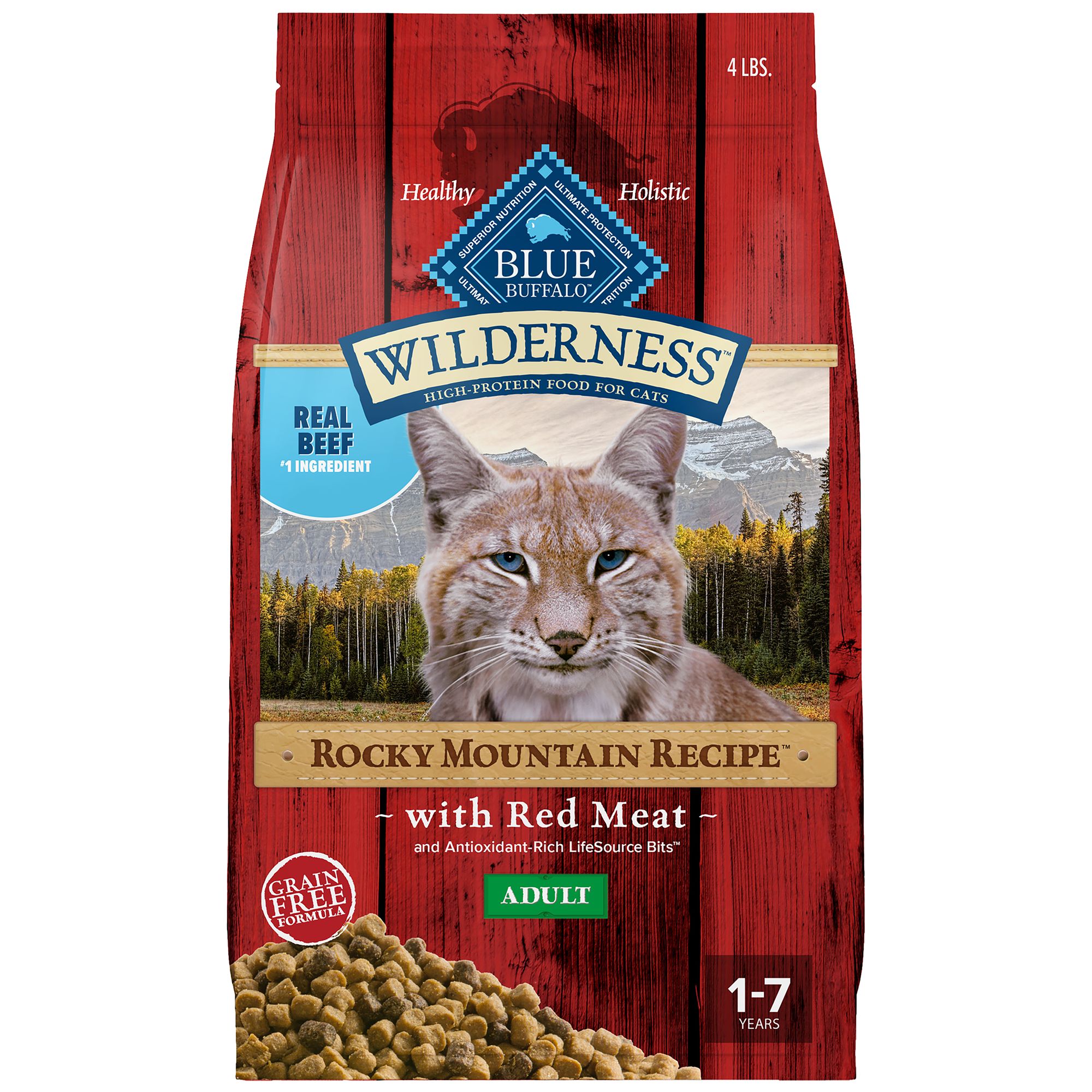 Blue Buffalo Wilderness All Life Stages Dry Cat Food - Grain Free, Beef