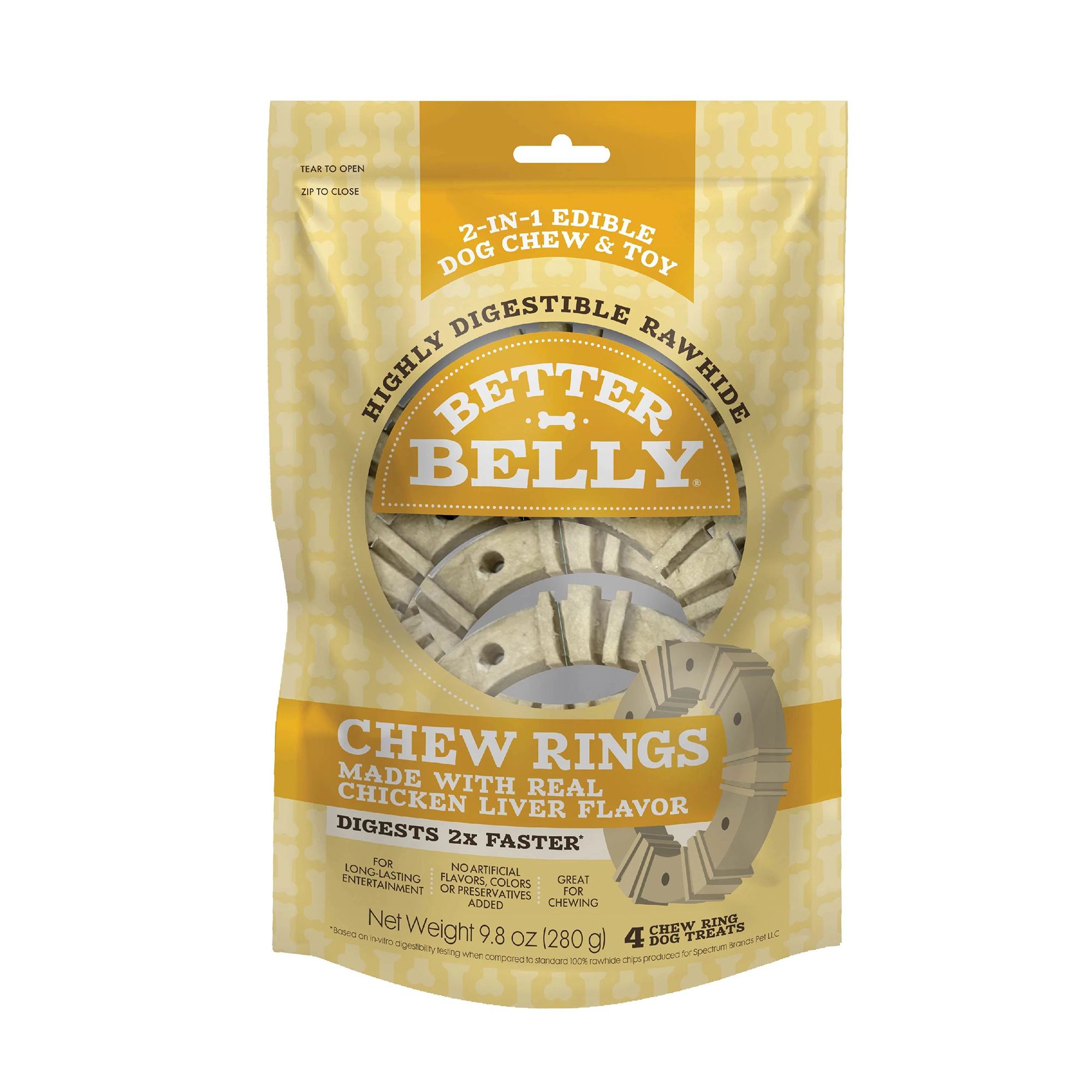Better Belly All Life Stages Highly Digestible Chew Rings - Made with Real Chicken & Liver 9.8 oz