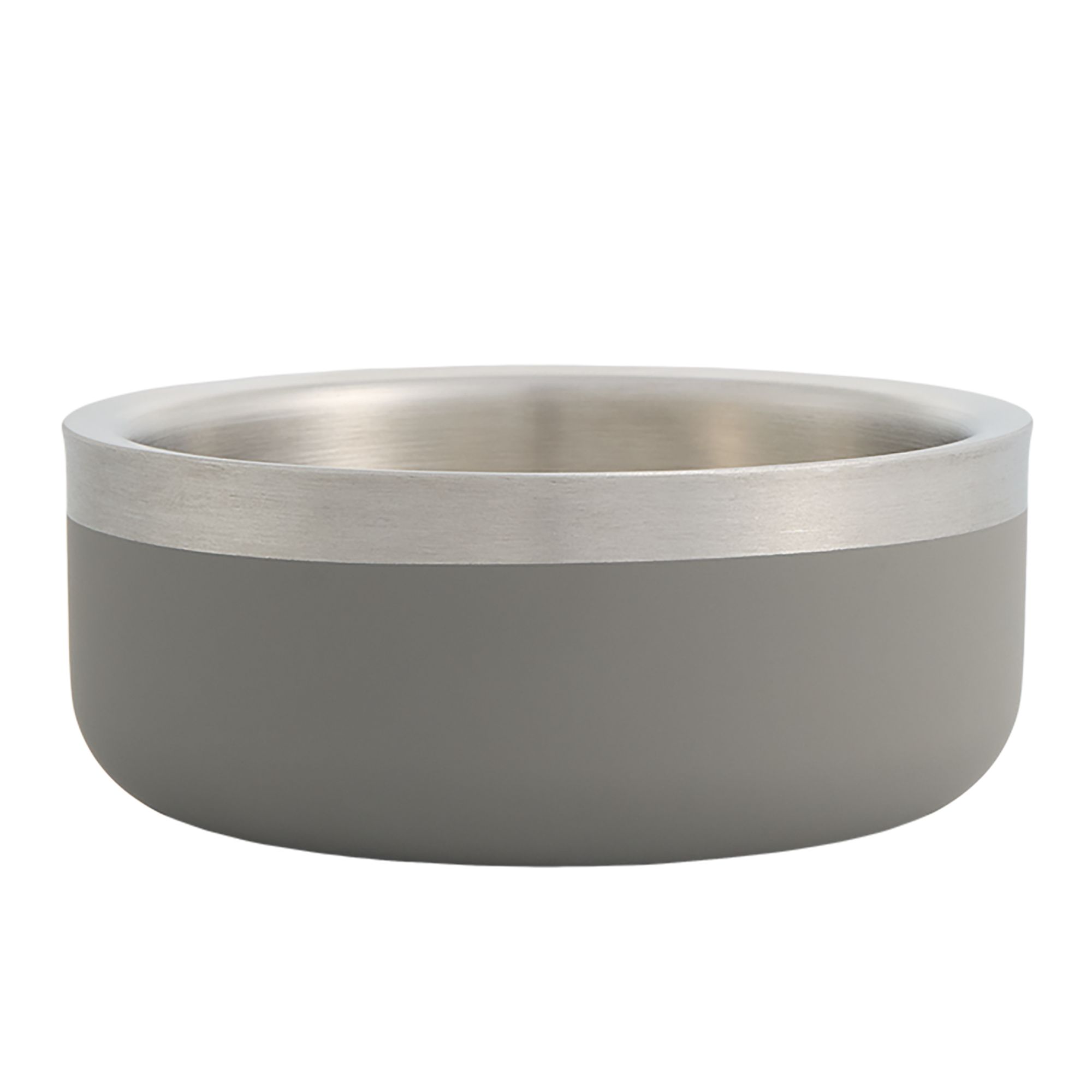 Full Cheeks™ Small Pet Grey Insulated Stainless Steel Food Bowl