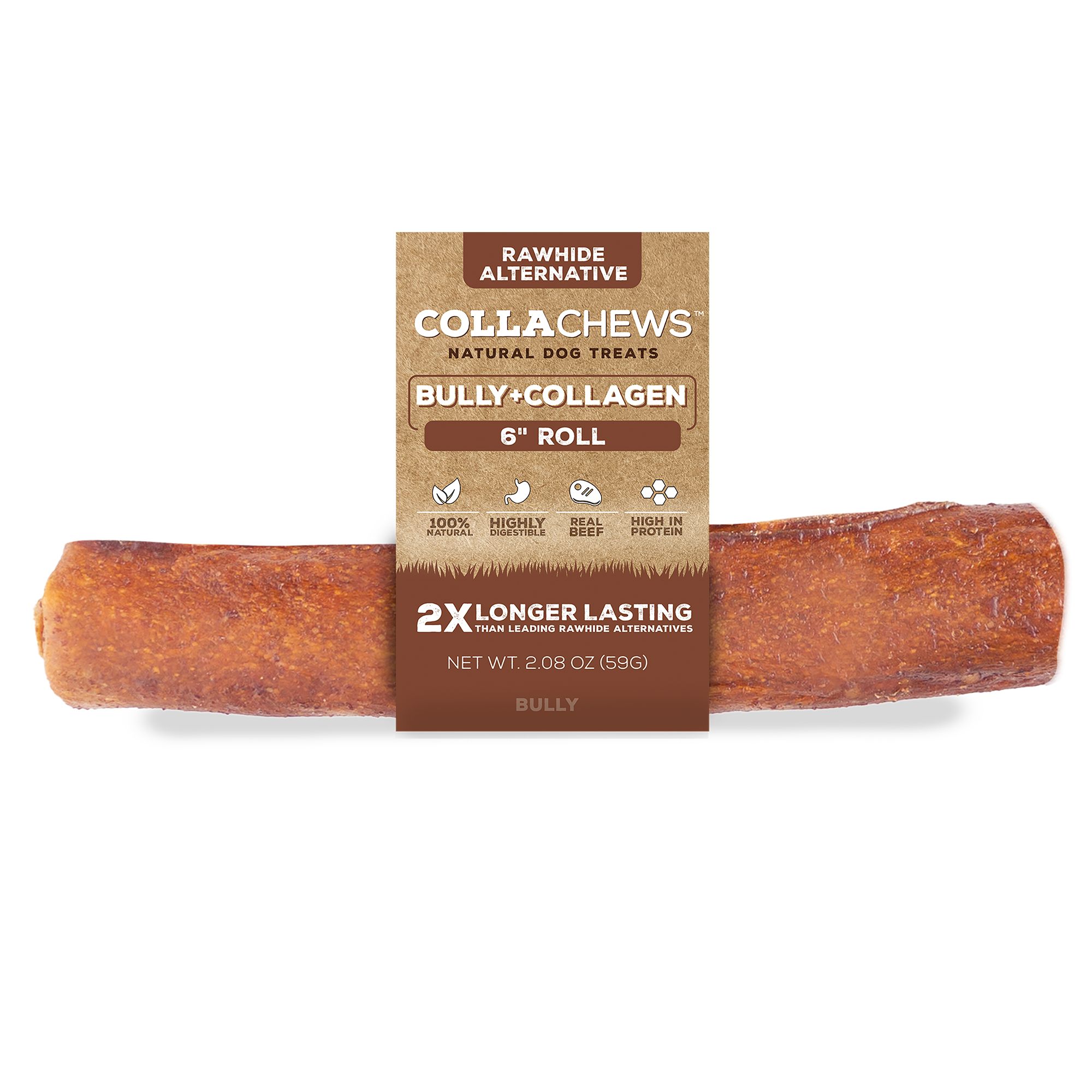 Collachews Bully Roll 6 Inch 2.08 OZ