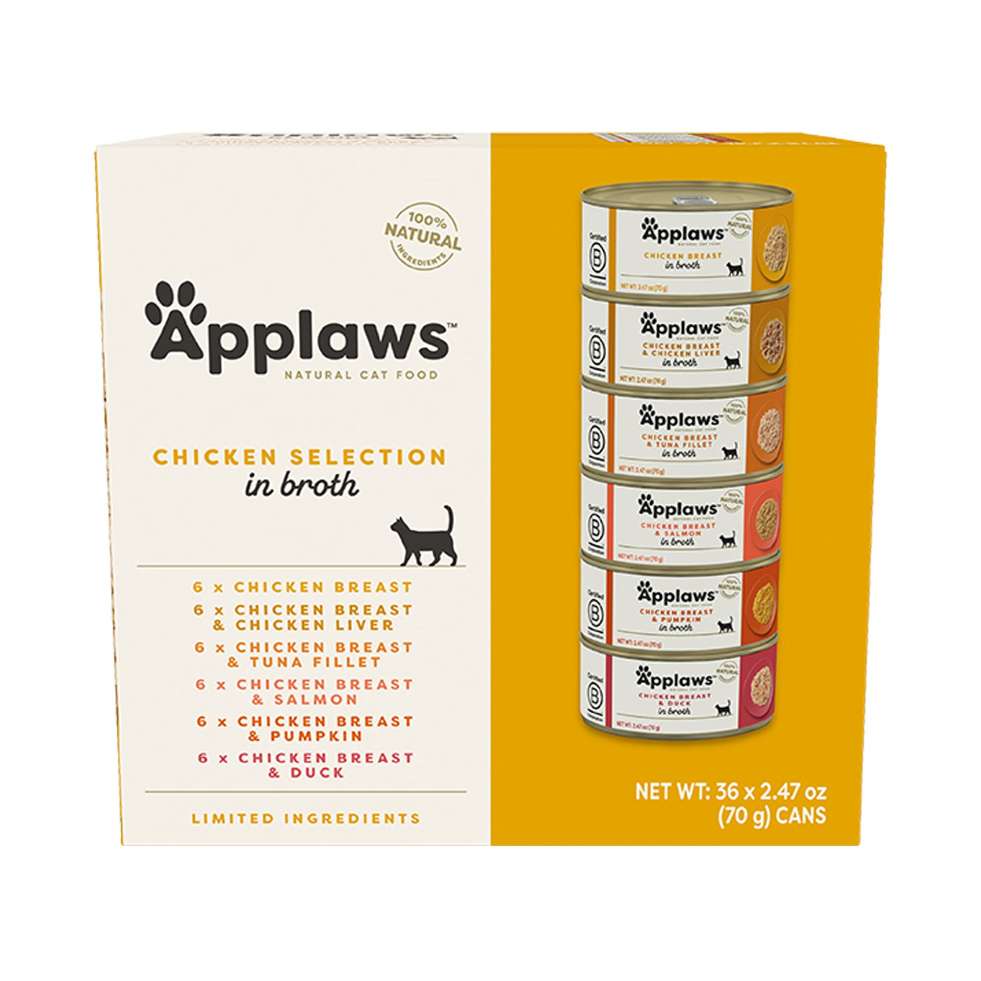 Applaws Cat - Broth, Chicken, Variety Pack, 36 CT, 88.92 OZ