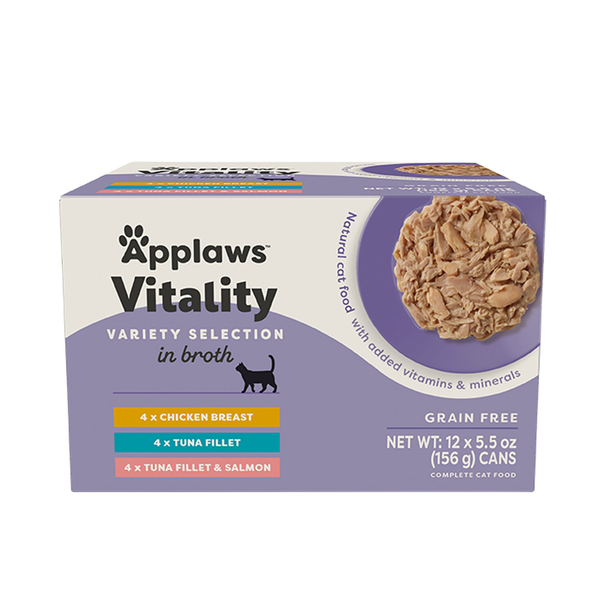 Applaws Cat - Adult, Wet Food, Vitality, In Broth, Variety Pack, 12 CT, 66 OZ
