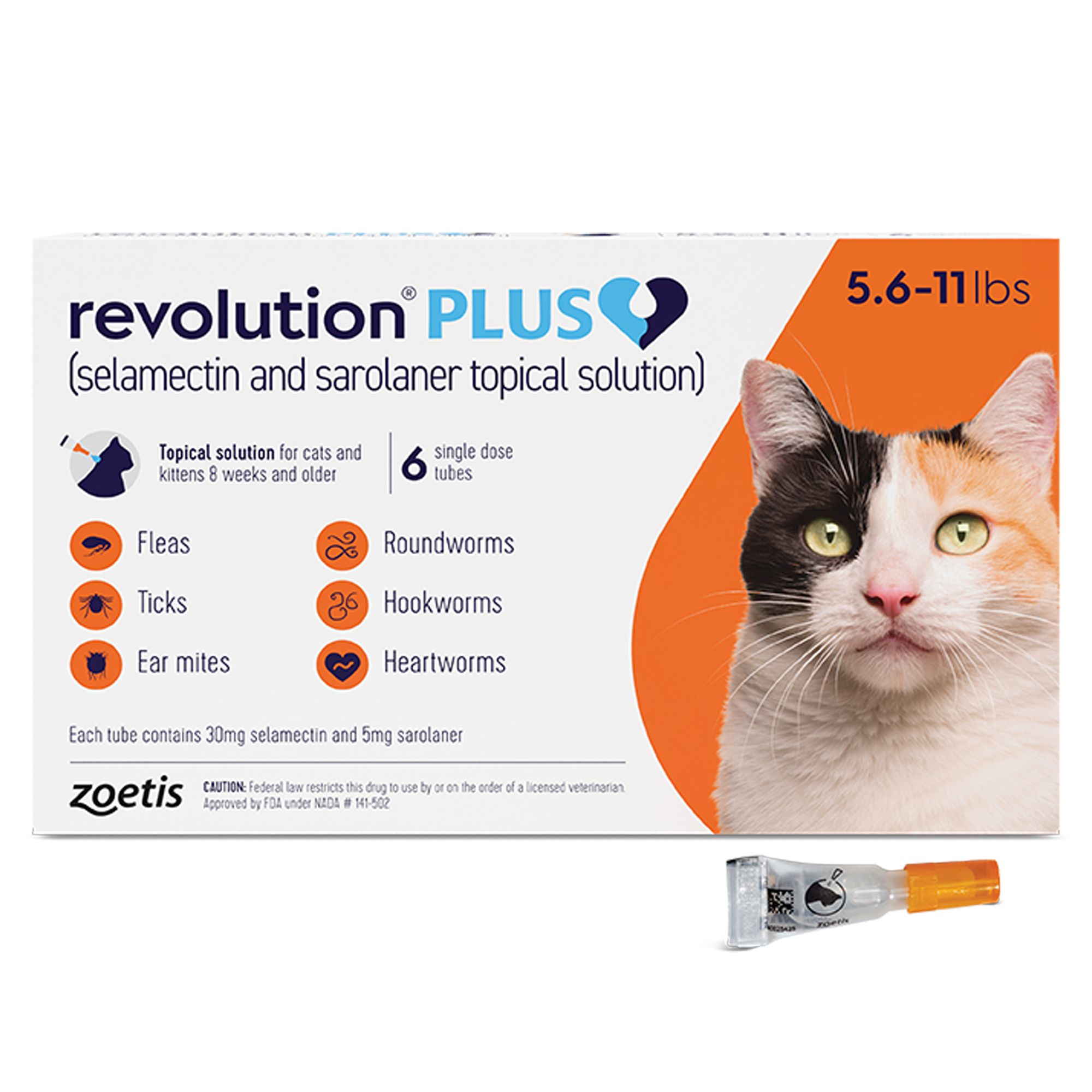 Revolution Plus for Cats 5.6-11 lbs Orange - 3 or 6 Month Supply