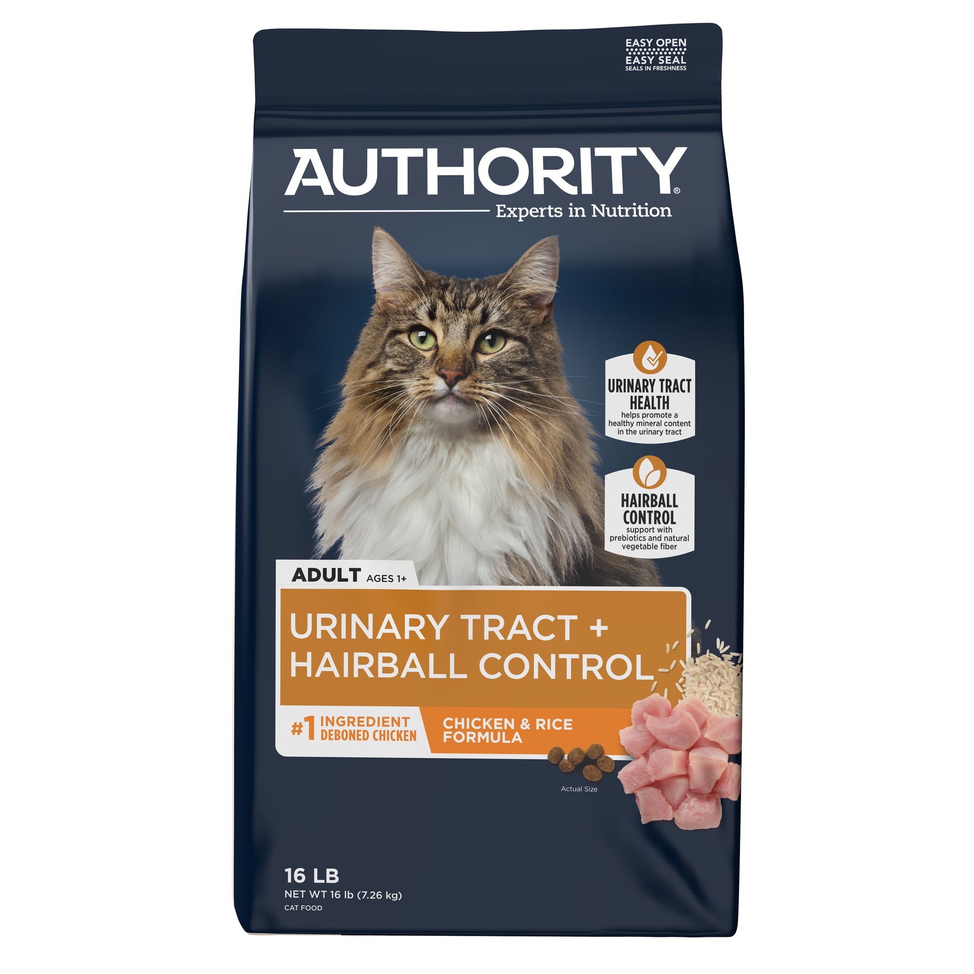 Authority Urinary Tract Health & Hairball Control Adult Cat Food - Chicken