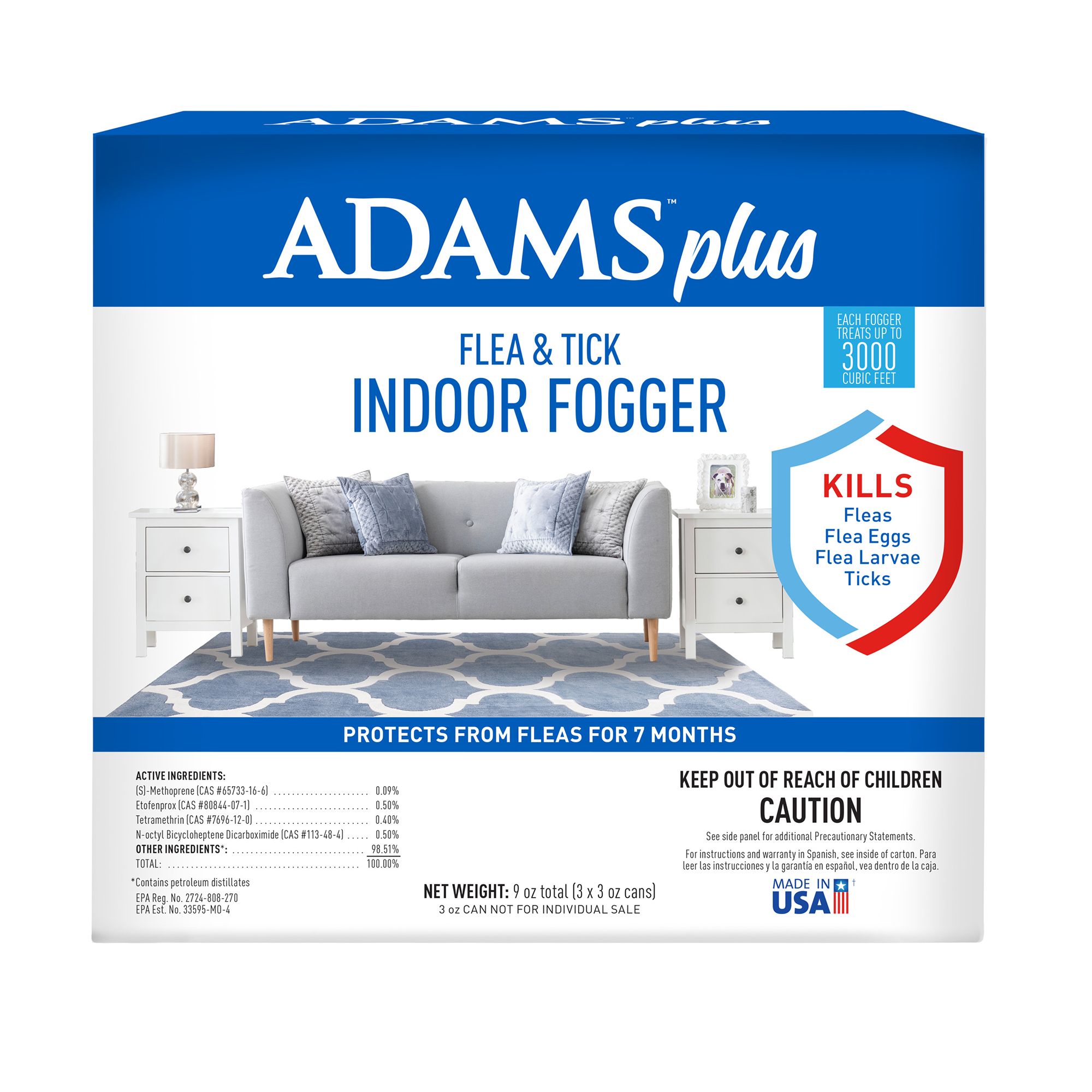 Adams™ Plus Flea & Tick Indoor Fogger - 3 Pack