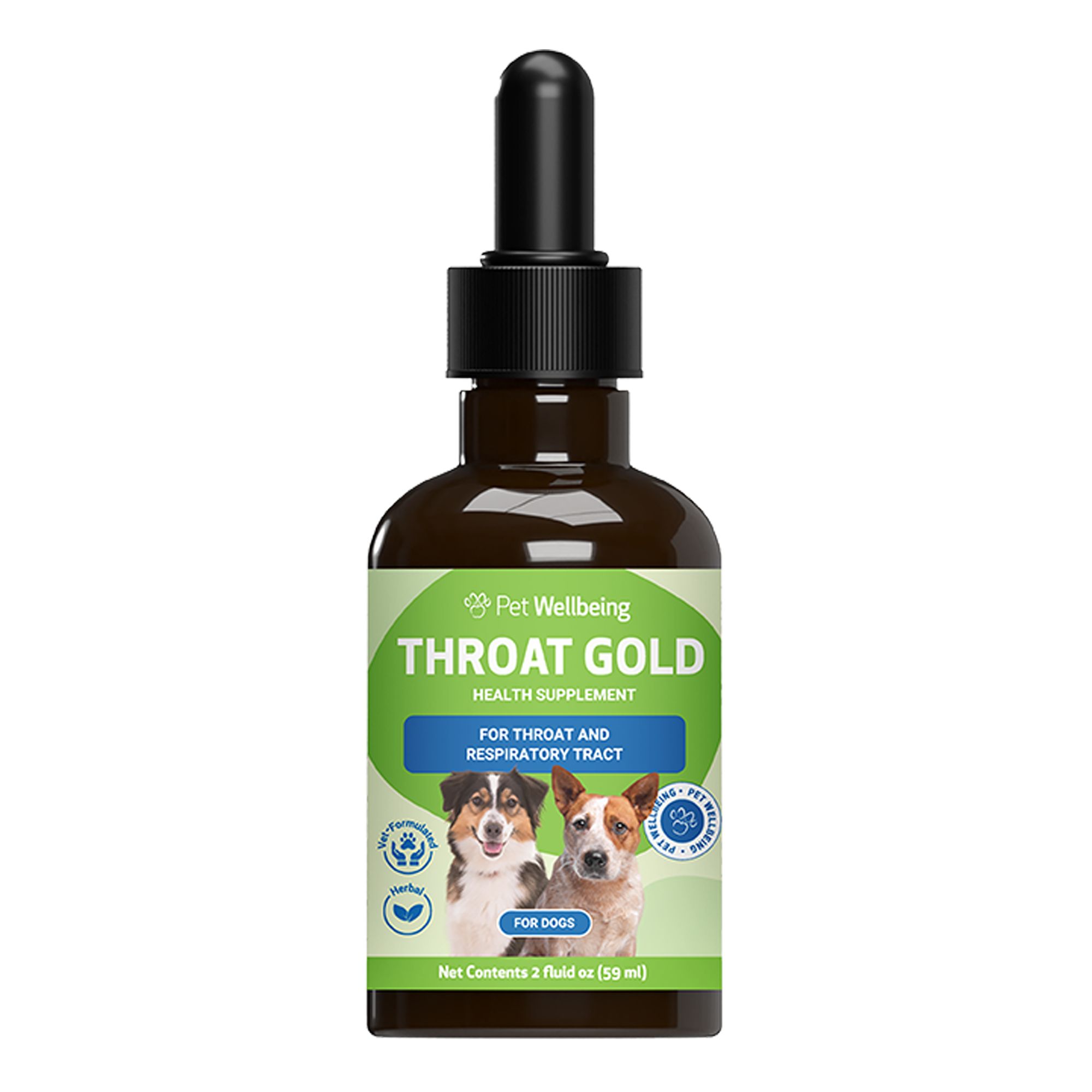 Pet Wellbeing Throat GOLD Liquid Respiratory Dog & Cat Supplement