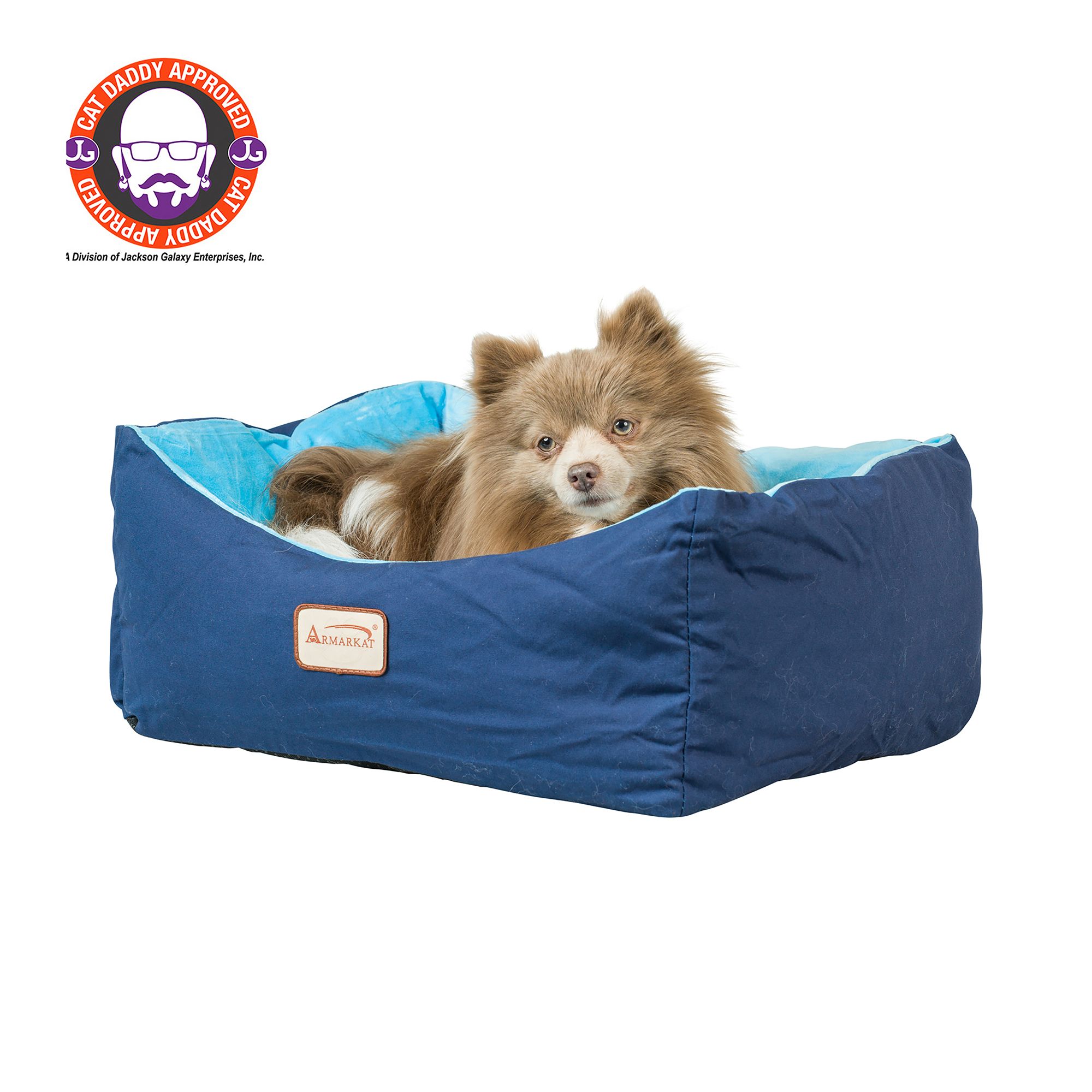 Armarkat Navy & Sky Blue Cuddler Cat Bed