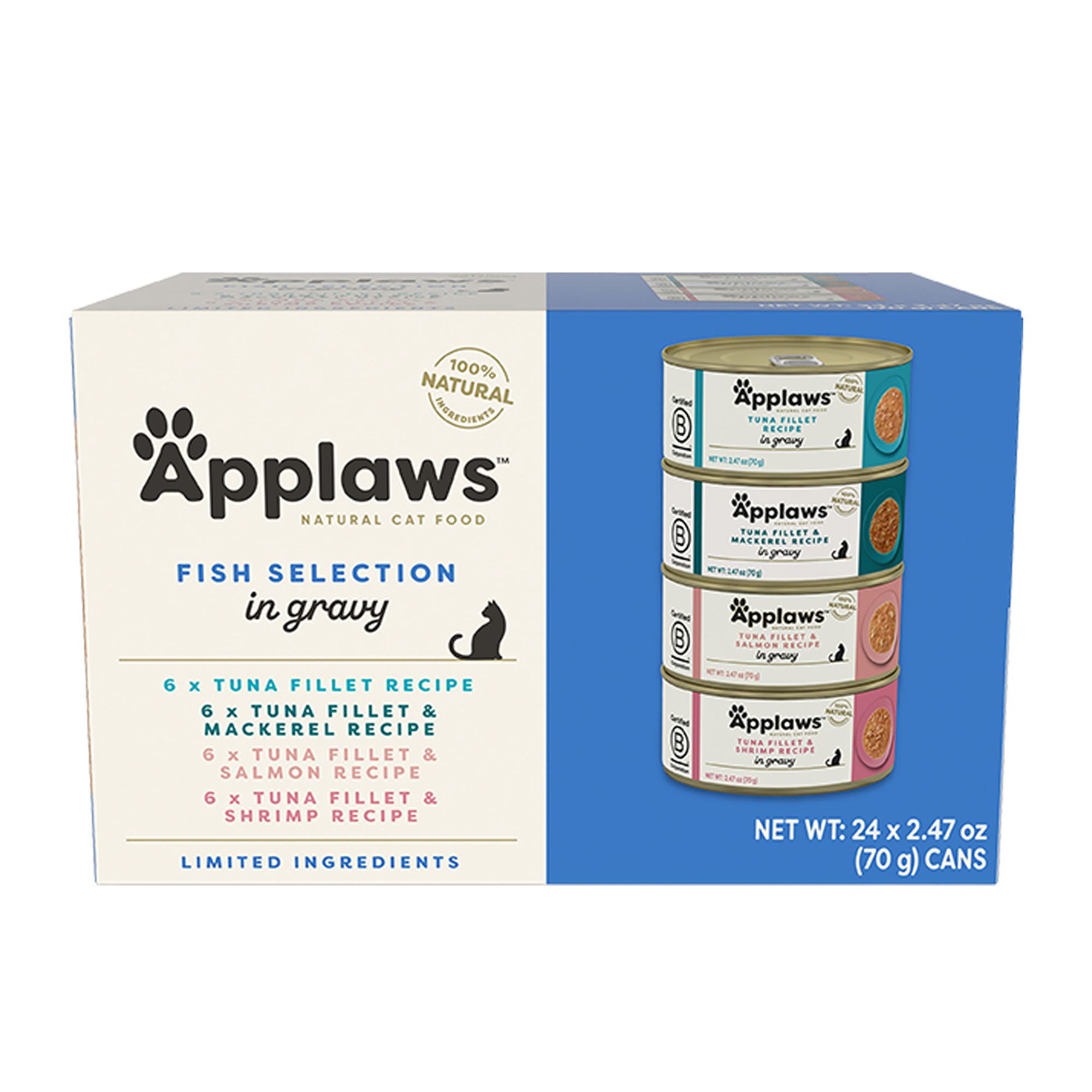 Applaws Cat - Gravy, Fish, Variety Pack, 24 CT, 59.28 OZ