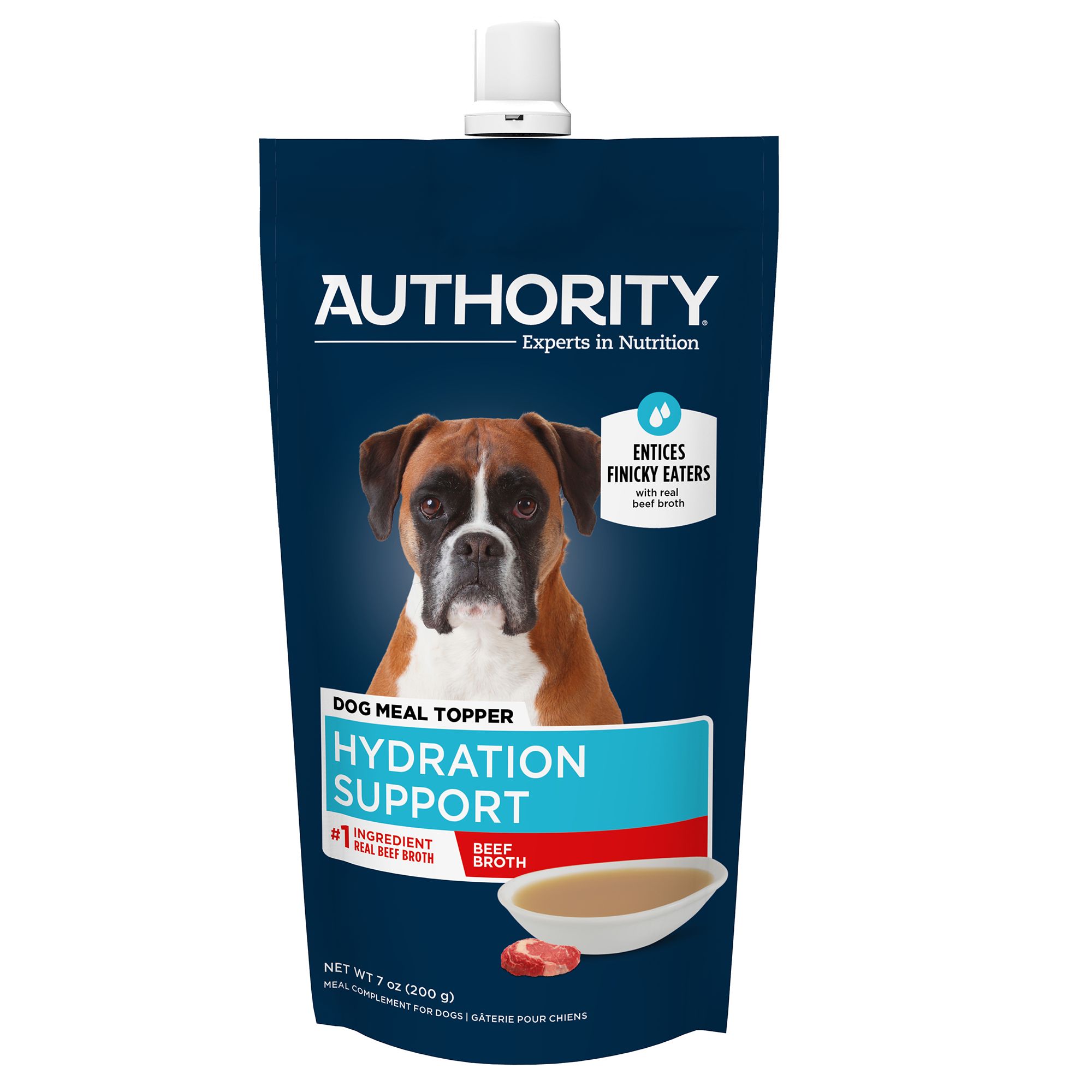 Authority Hydration Support Adult Dog Meal Topper - Beef Broth, 7 oz