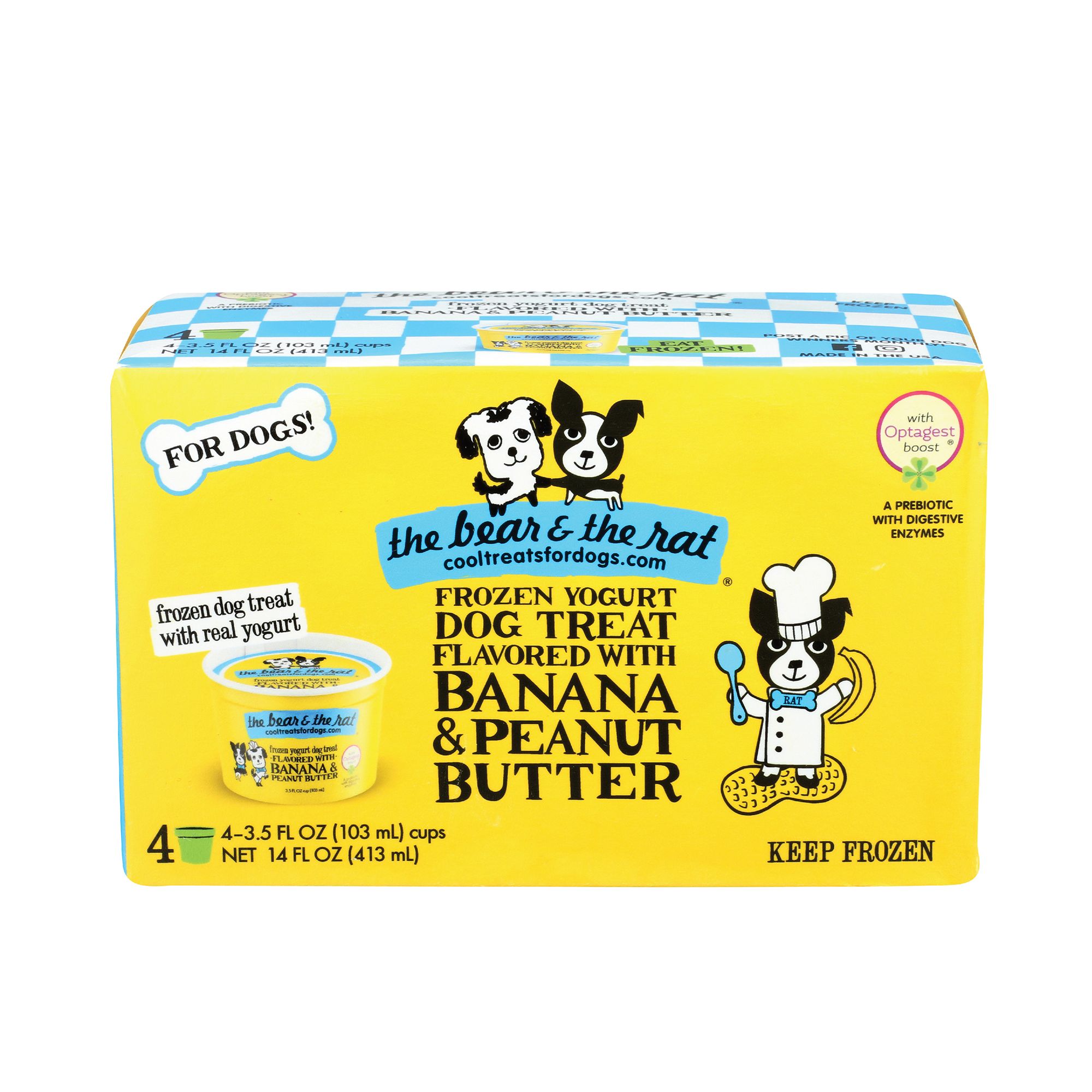 The Bear & The Rat Frozen Yogurt All Life Stages Frozen Dog Treats - Banana & Peanut Butter