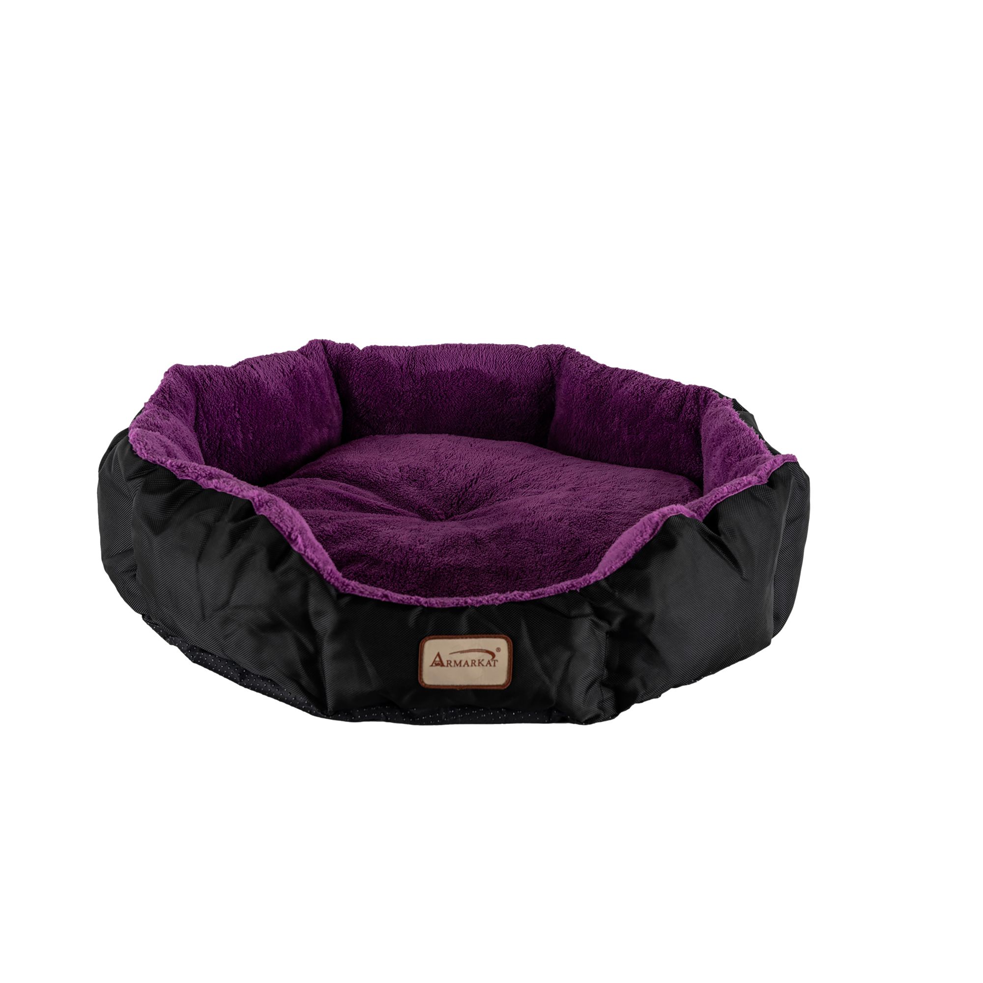 Armarkat Large Purple and Black Soft Cat Bed